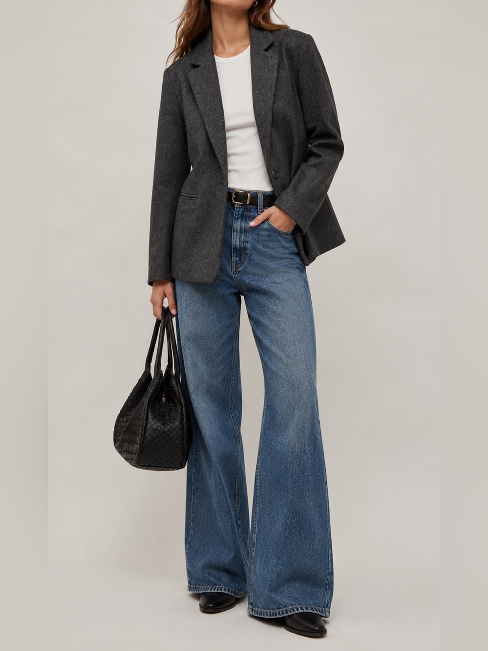 J. Crew Women Wool Blazer Anthracite Size 8 90s Academia Preppy